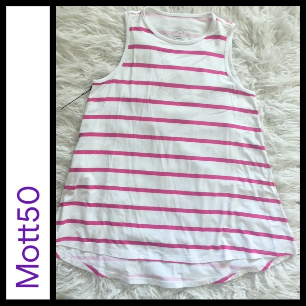 NWOT Mott50 UPF 50+ Striped A-Line Tank Top